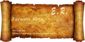 Egressi Rita névjegykártya