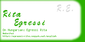 rita egressi business card